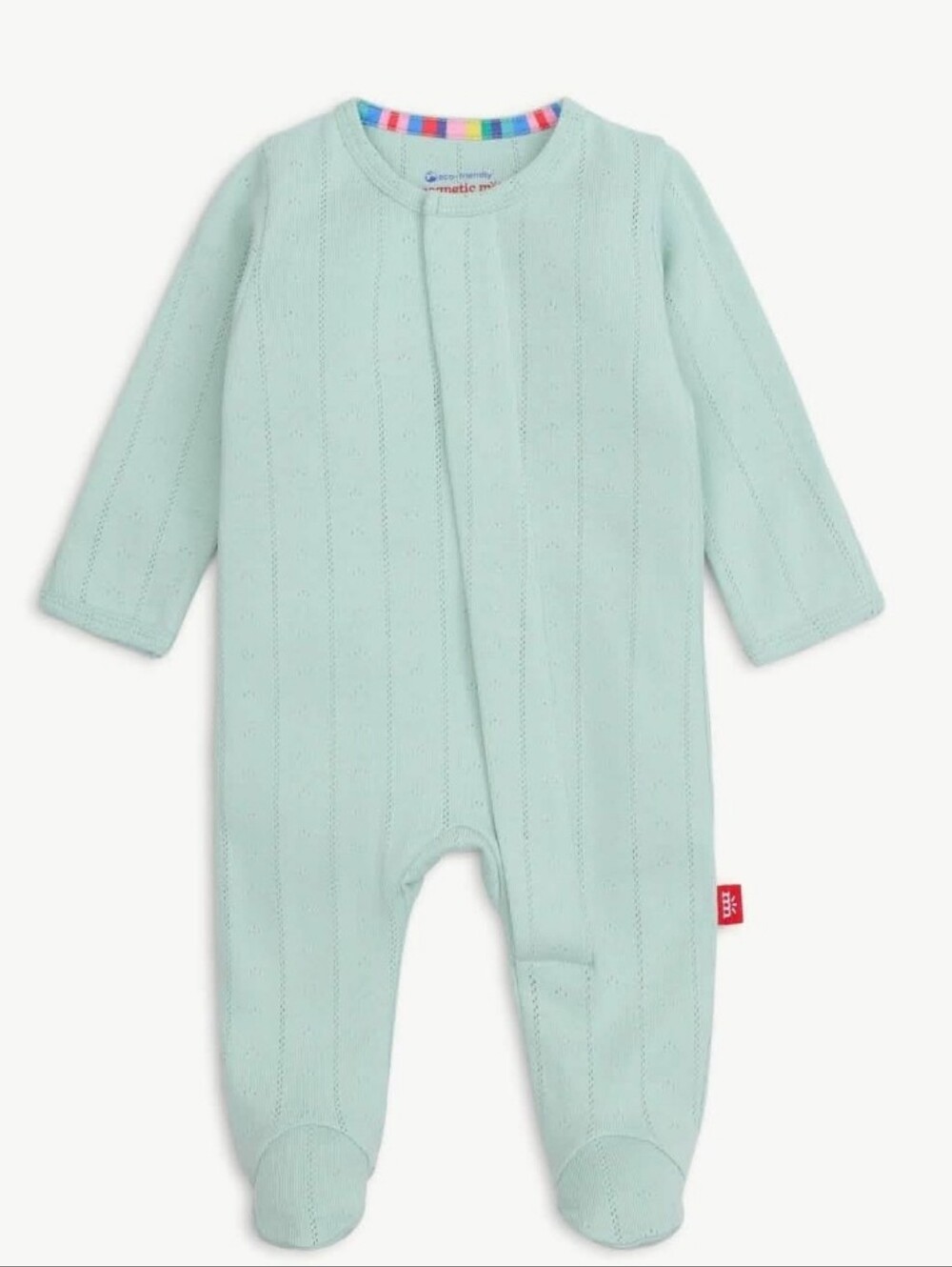 Magnetic Me Seagrass Love Lines Pointelle Magnetic Footie Preemie NWT